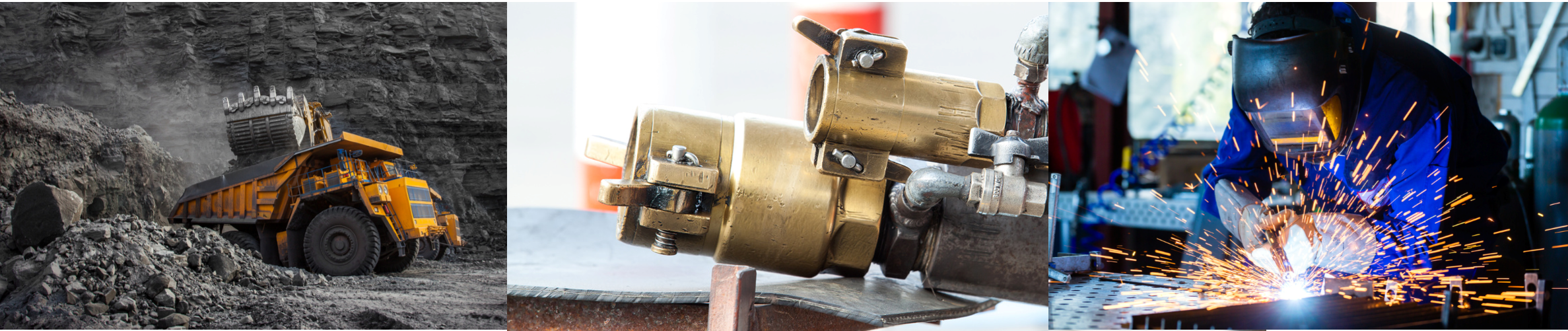 Mining truck, hydraulic fittings and welding operations